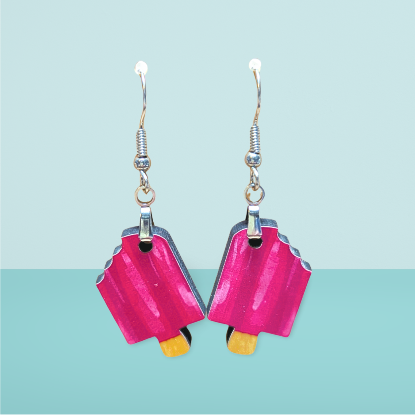 Popsicle  Shaped Sublimated Earrings 1 inch