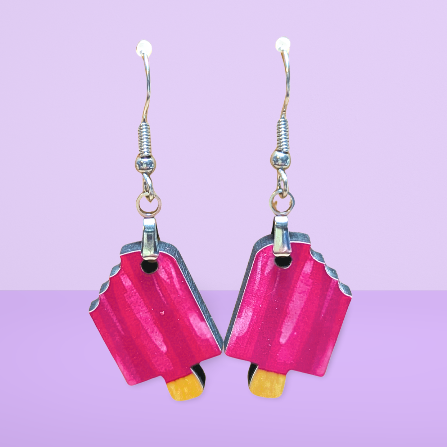 Popsicle  Shaped Sublimated Earrings 1 inch