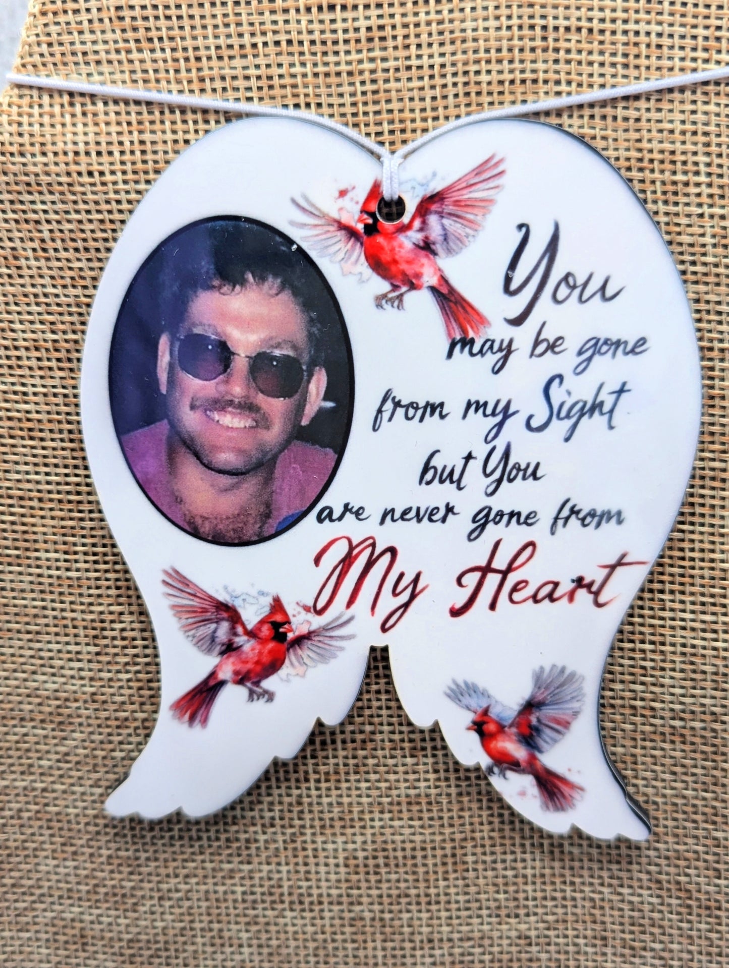 Double Wing Shaped Sublimated Memorial Personalized