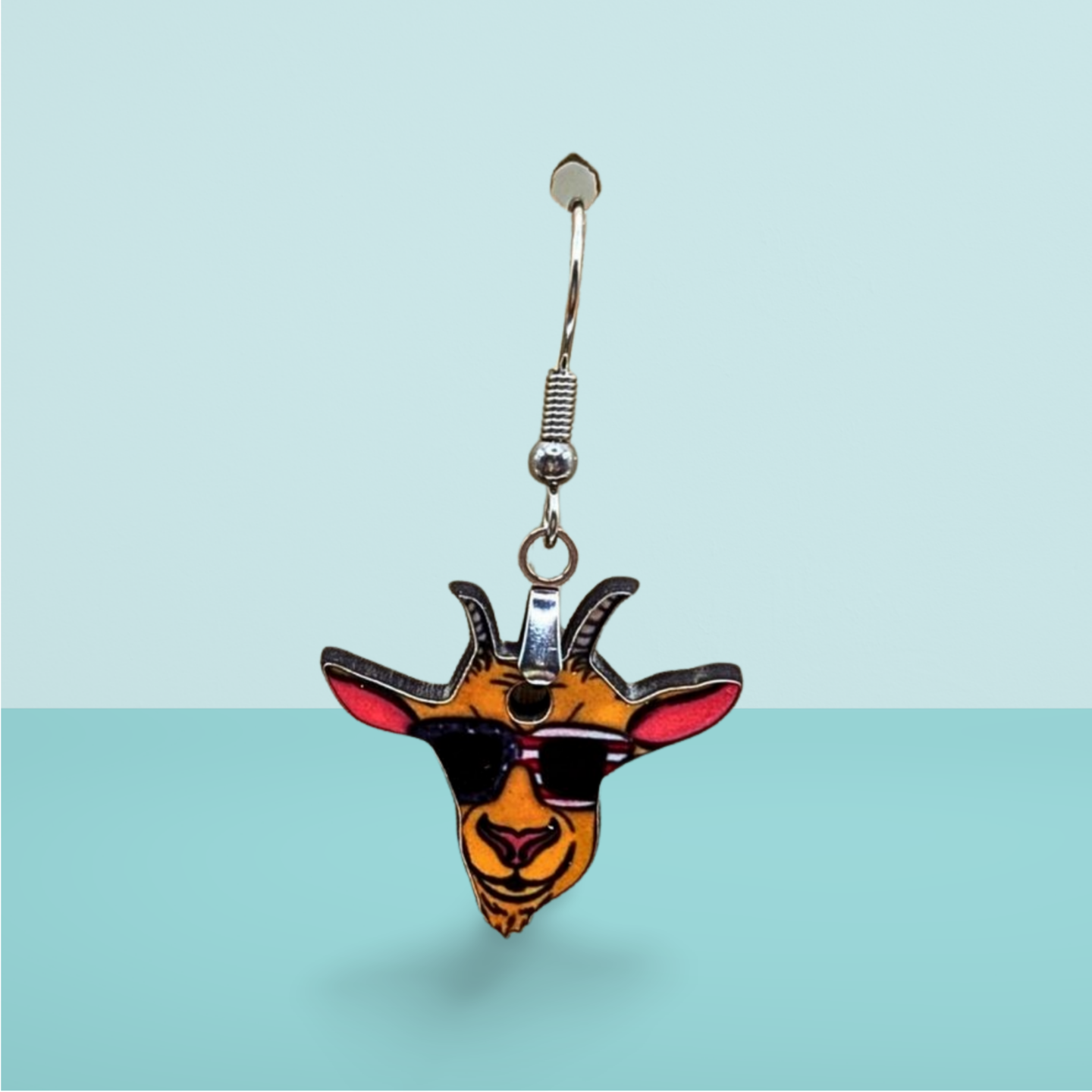 Goat Head Shaped Sublimated Earrings MDF 1 in
