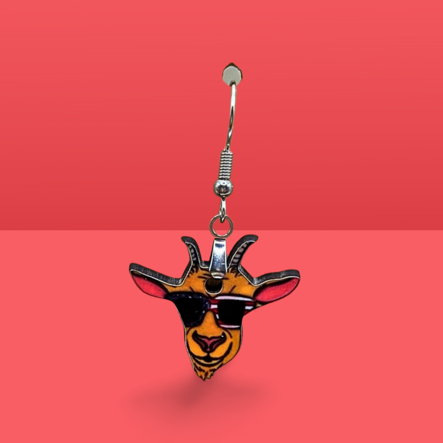 Goat Head Shaped Sublimated Earrings MDF 1 in