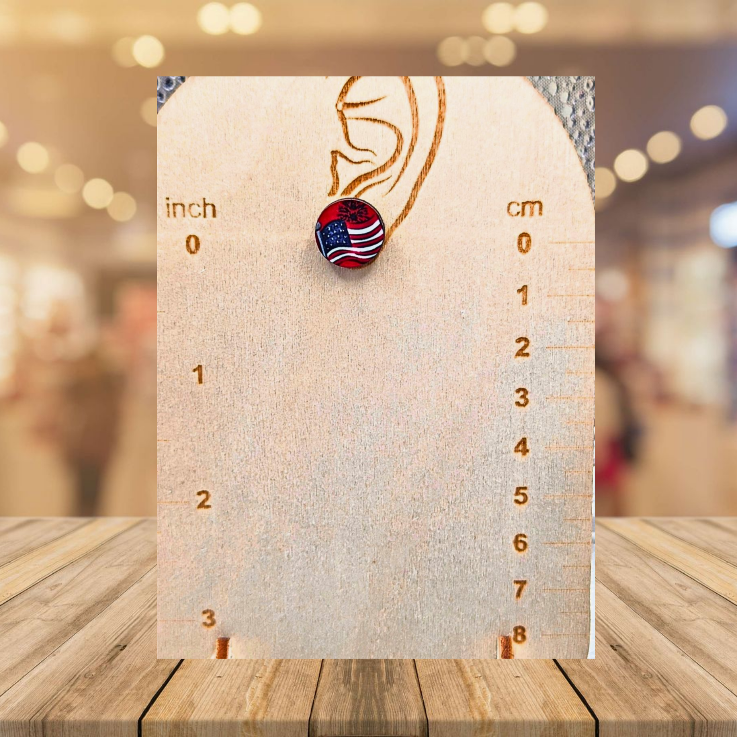 Round Shaped Stud Sublimated Earrings MDF