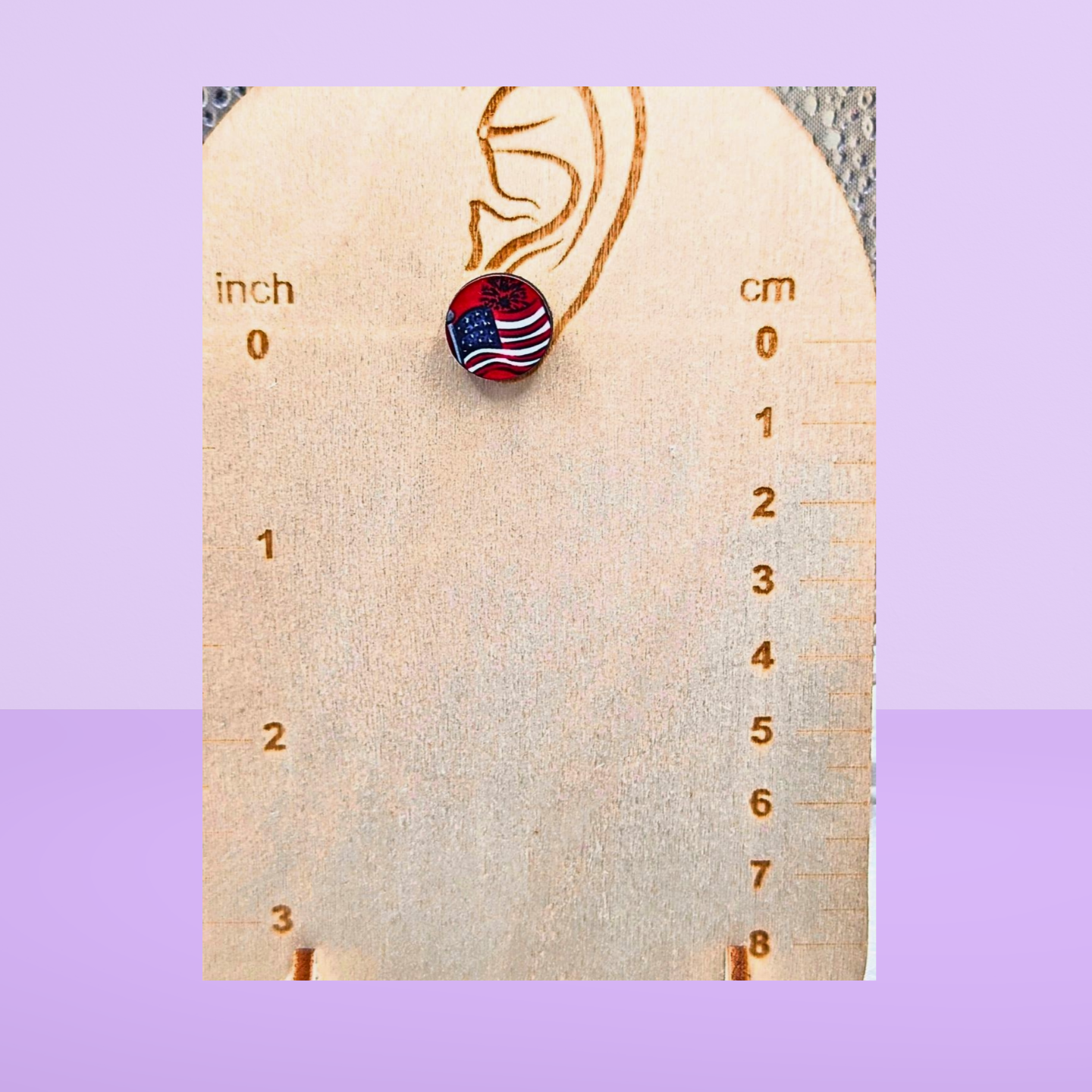 Round Shaped Stud Sublimated Earrings MDF