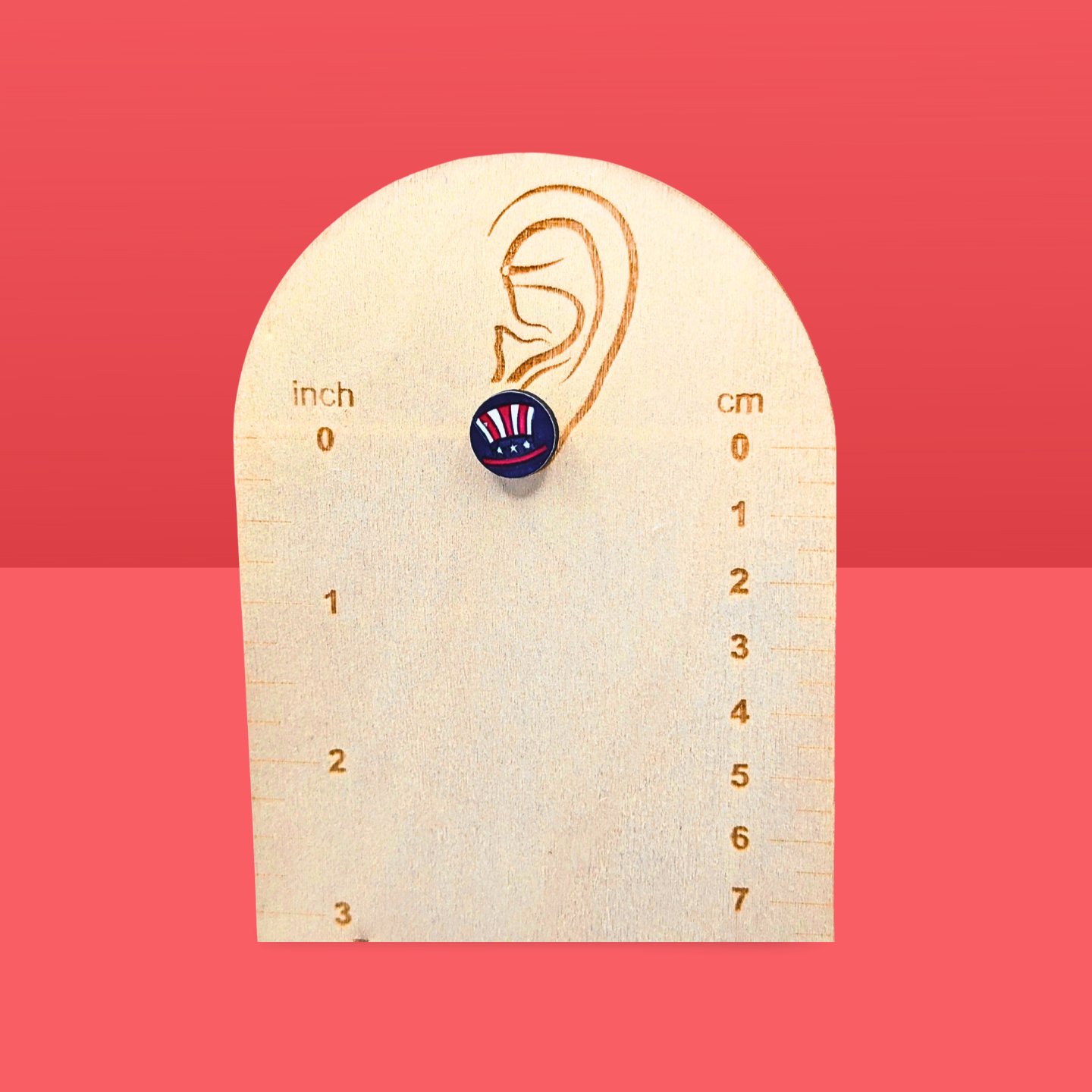 Round Shaped Stud Sublimated Earrings MDF