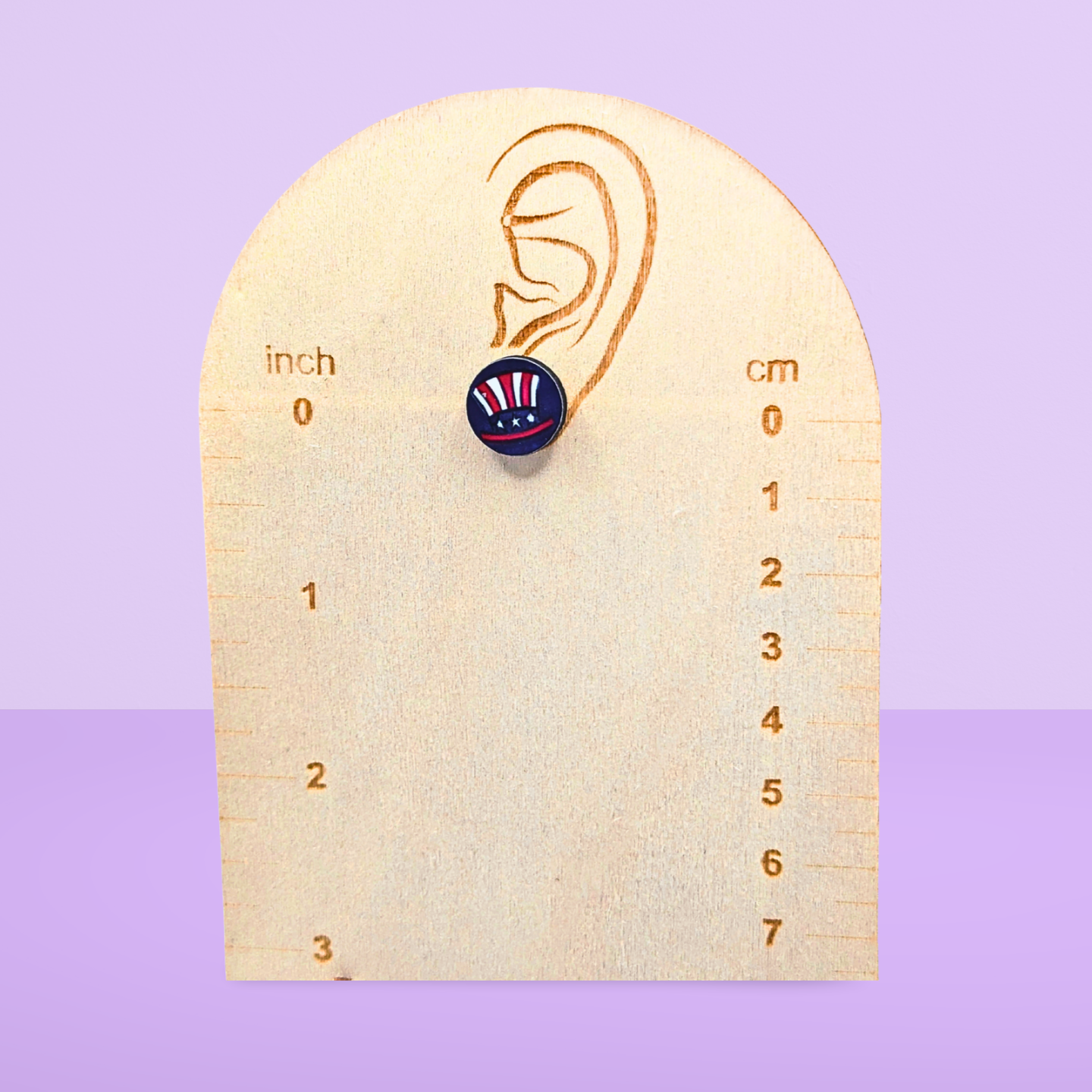Round Shaped Stud Sublimated Earrings MDF