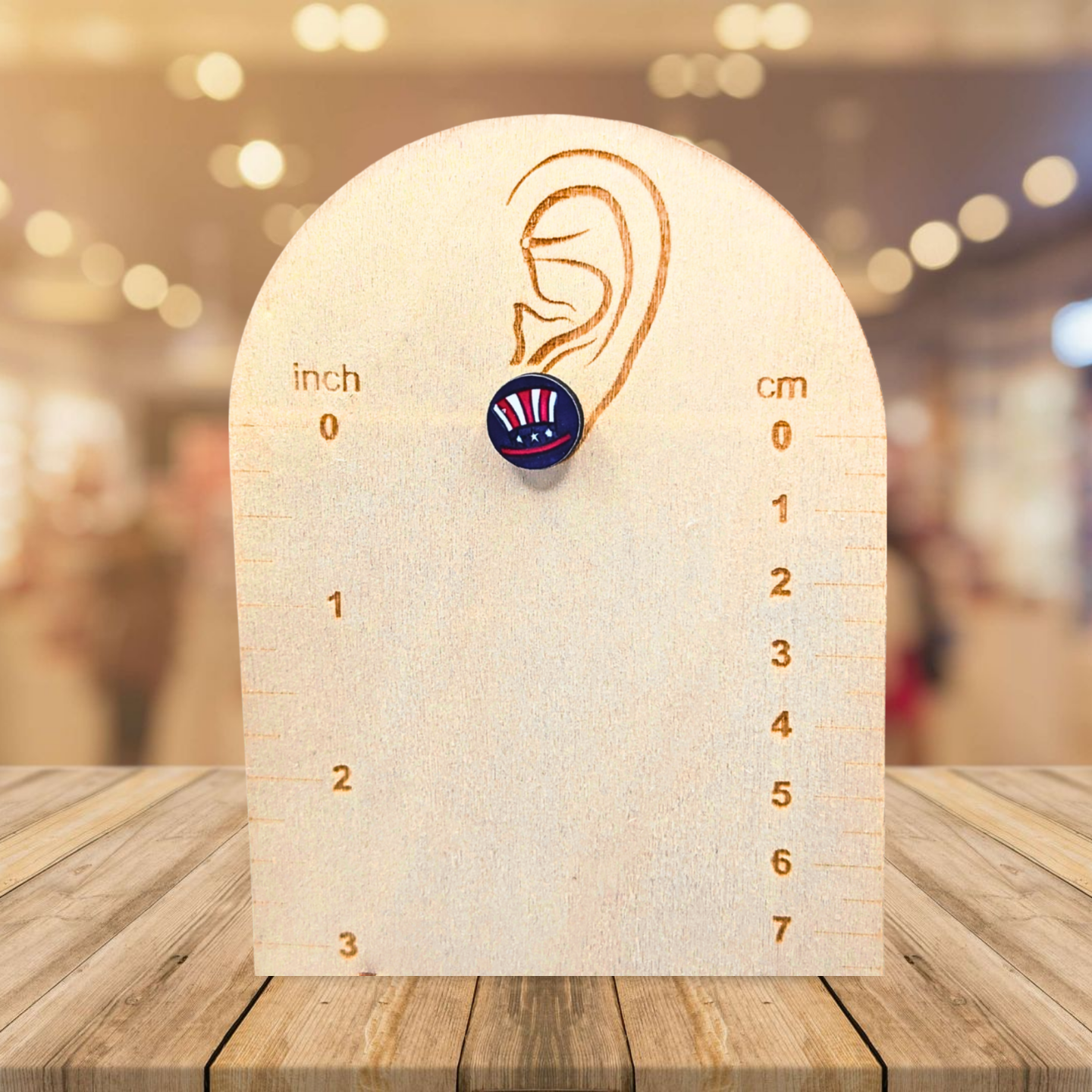 Round Shaped Stud Sublimated Earrings MDF