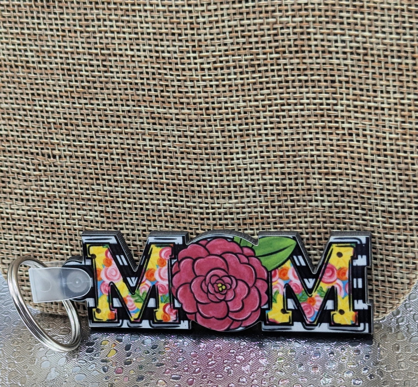 Horizontal Shaped MOM themed Sublimated Keychain MDF