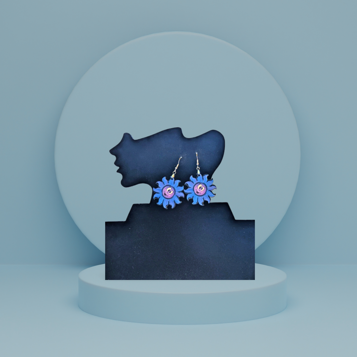 Sun Shaped Sublimated Earrings