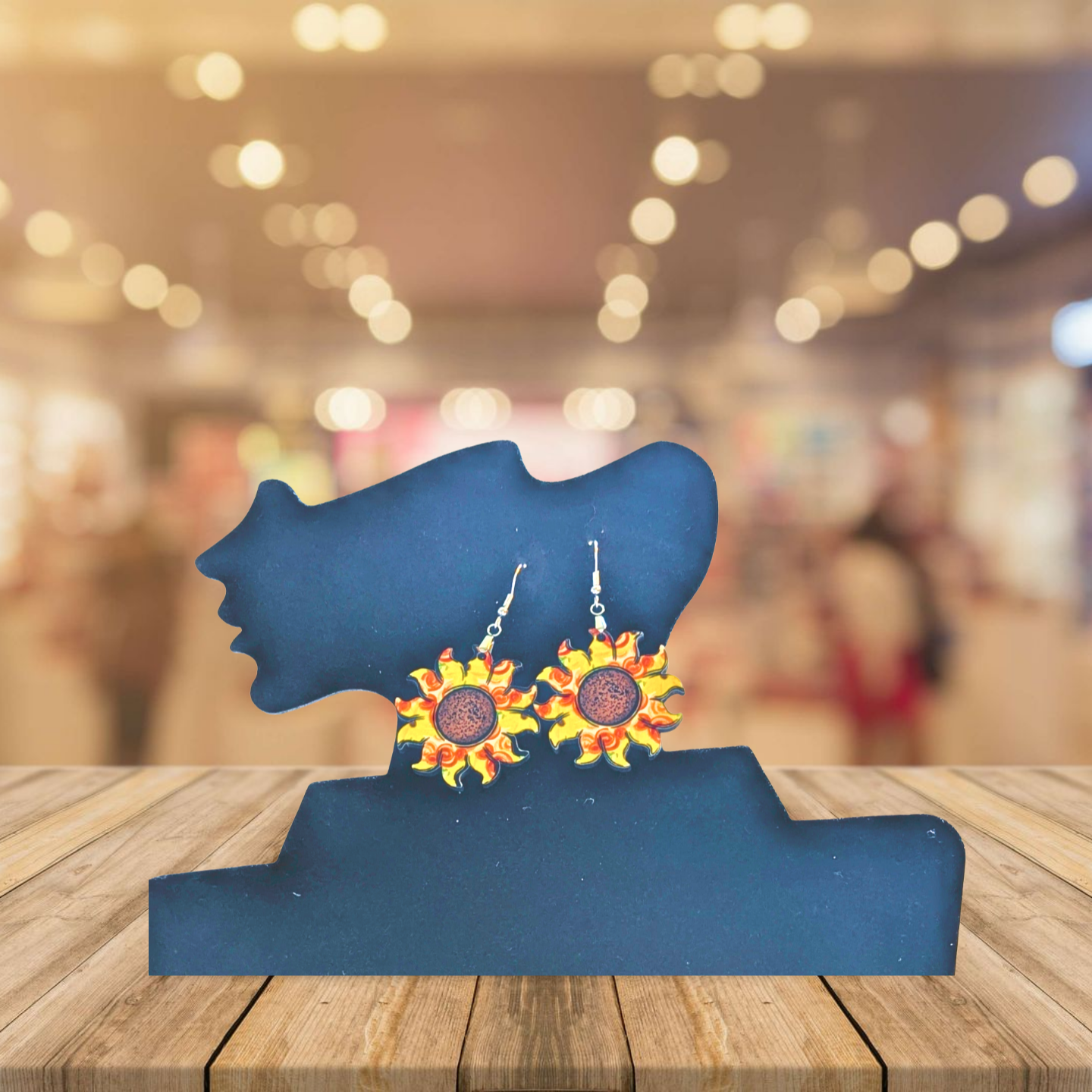 Sun Shaped Sublimated Earrings