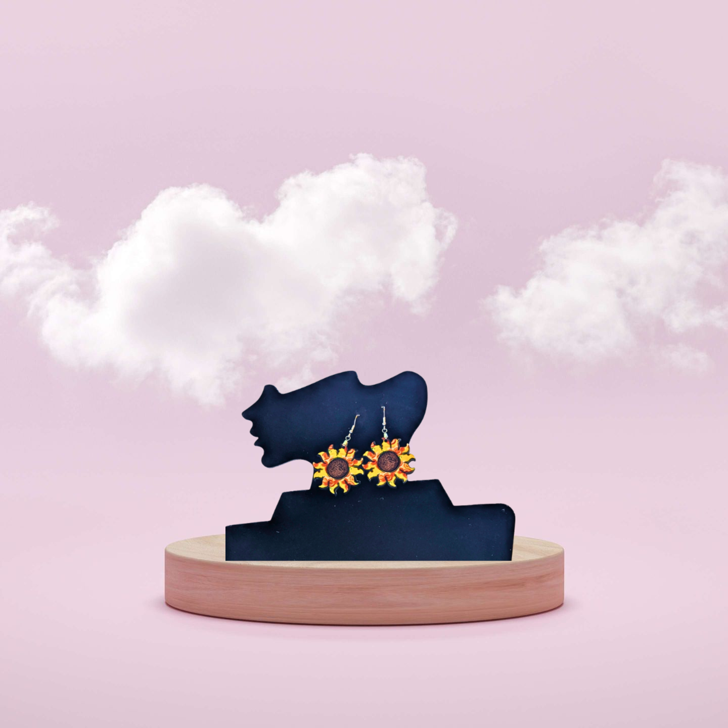 Sun Shaped Sublimated Earrings