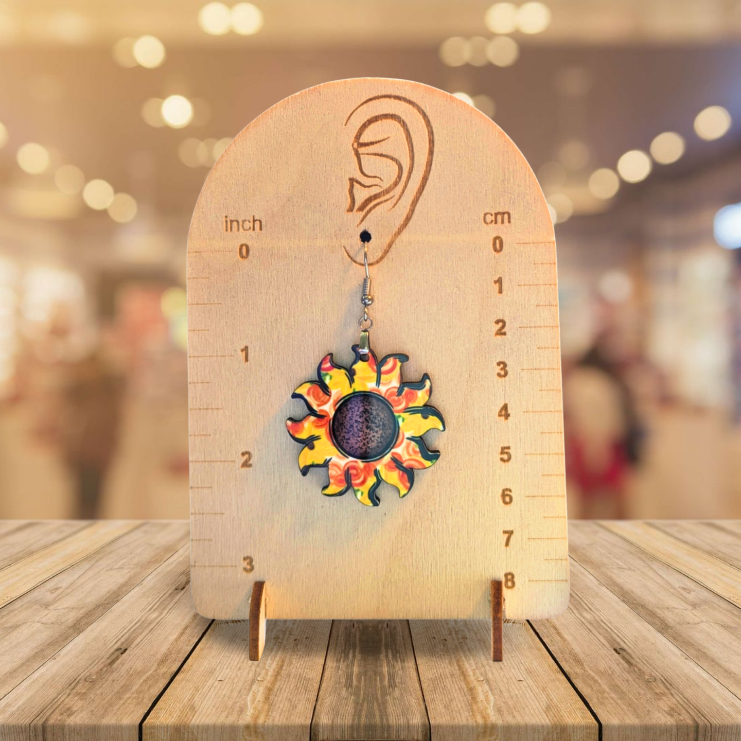 Sun Shaped Sublimated Earrings