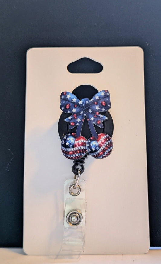 Cherry Bow Shaped Sublimated Badge Reel