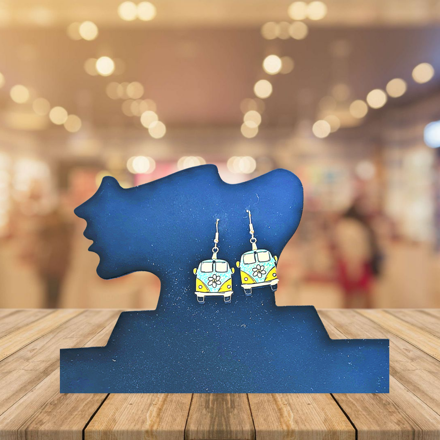 Hippie Van 1 inch Shaped Sublimated Earring