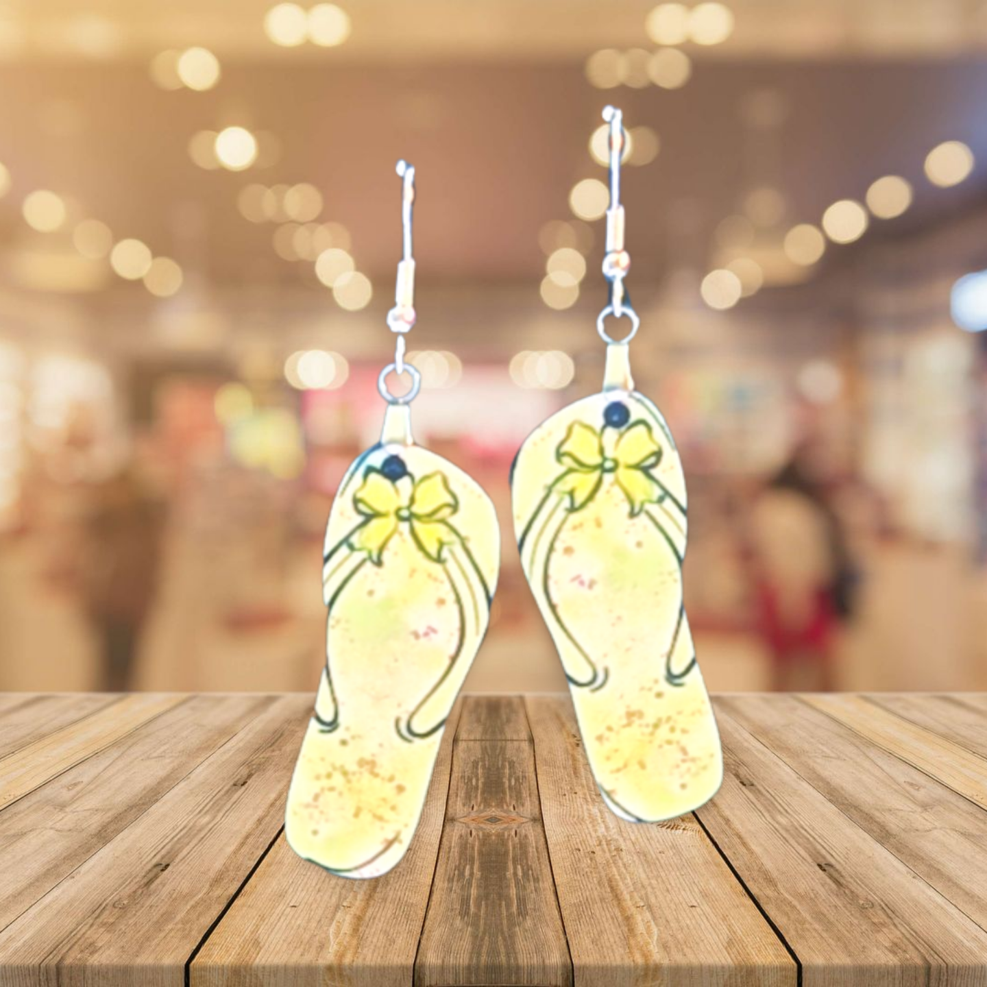 Flip Flop Shaped Sublimated Earrings