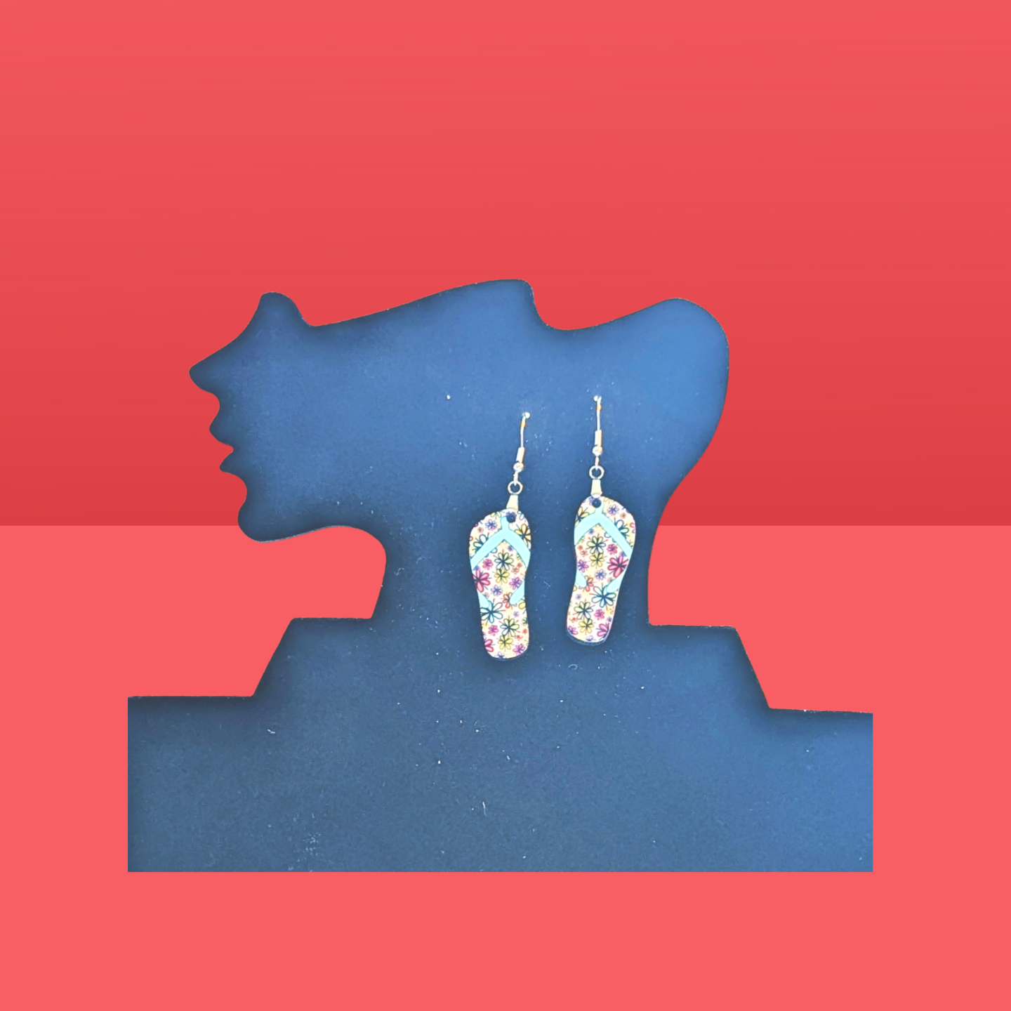 Flip Flop Shaped Sublimated Earrings