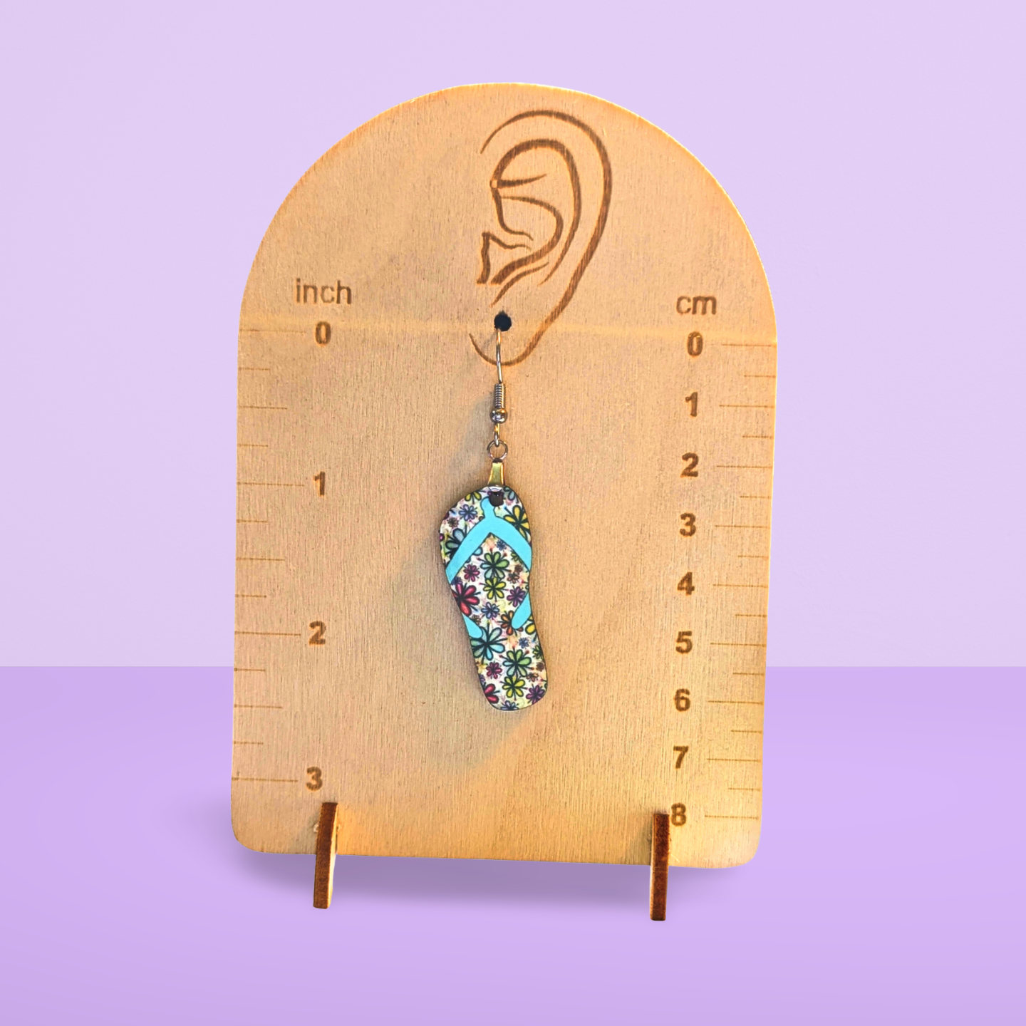 Flip Flop Shaped Sublimated Earrings