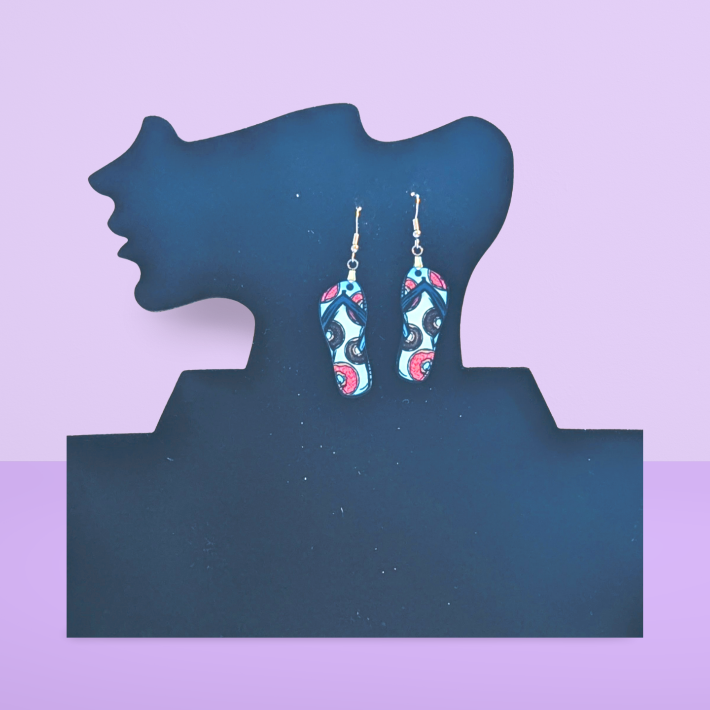 Flip Flop Shaped Sublimated Earrings