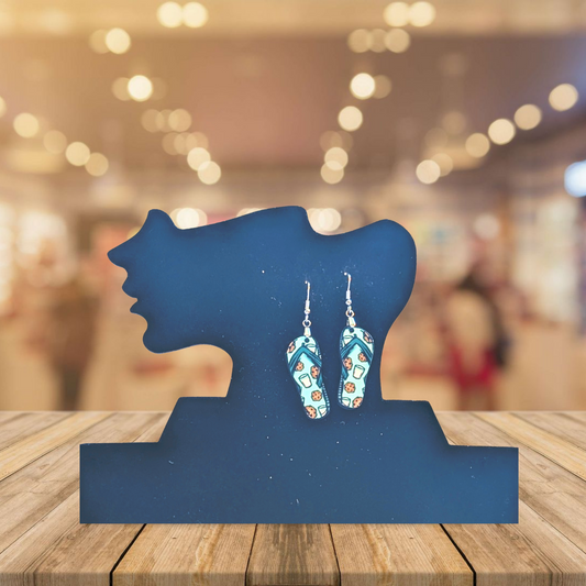 Flip Flop Shaped Sublimated Earrings