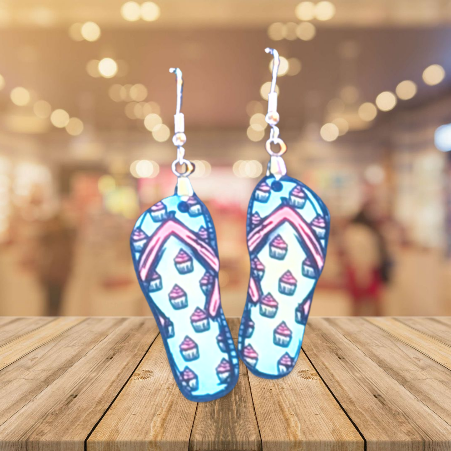 Flip Flop Shaped Sublimated Earrings