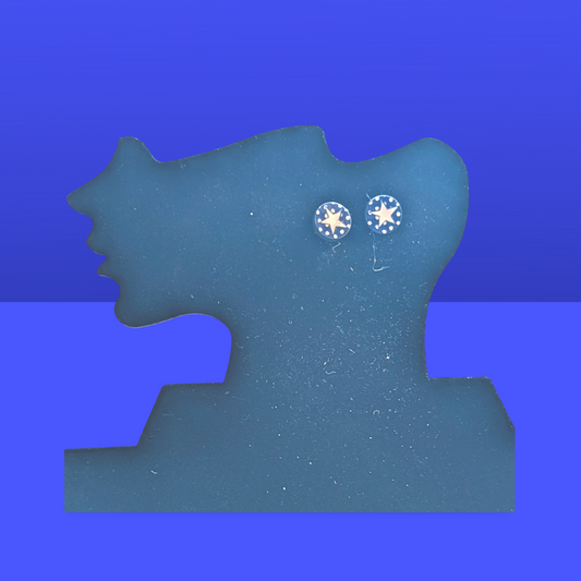 Round Shaped Stud Sublimated Earrings MDF