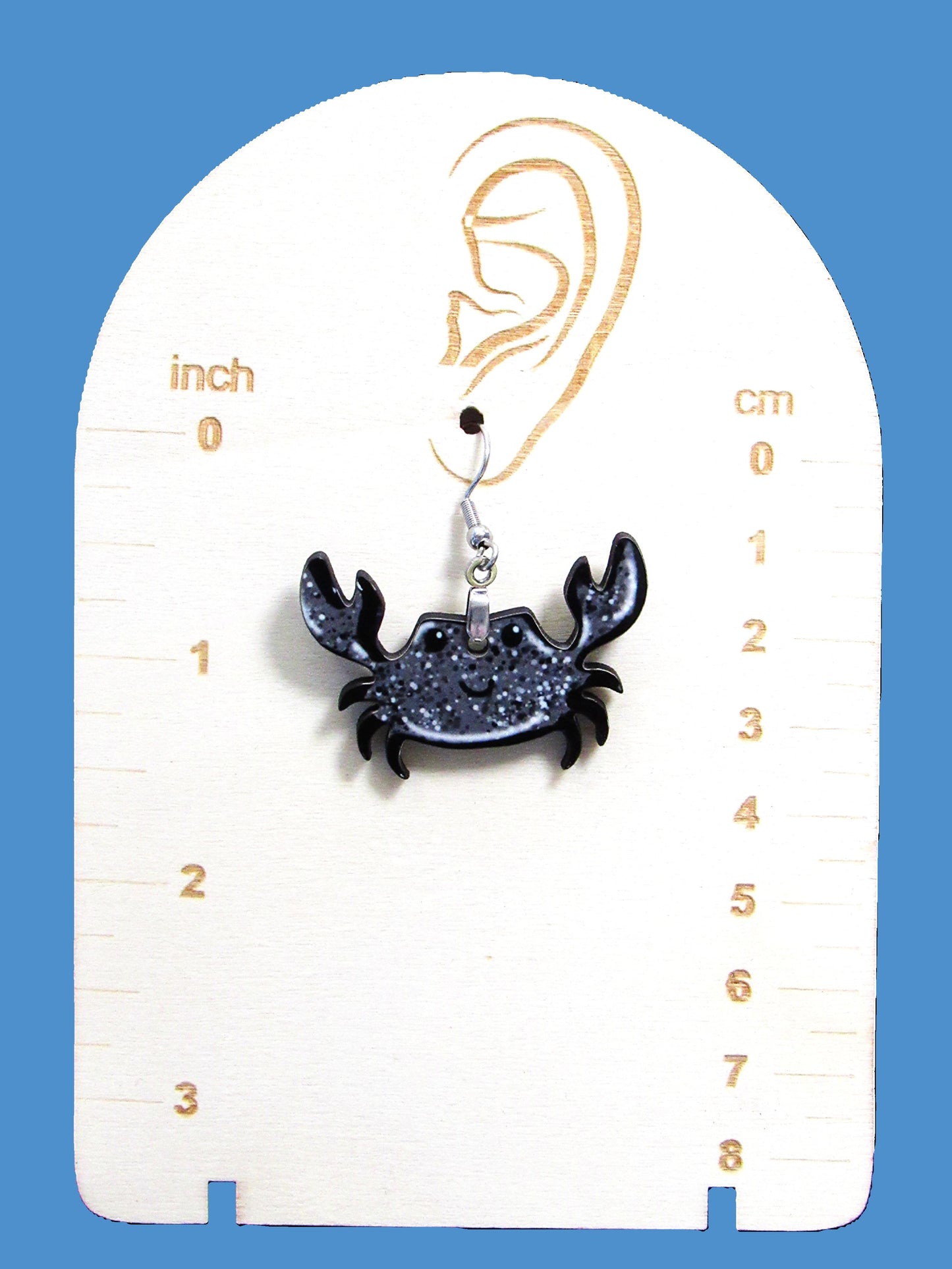 Crab Shaped Sublimated Earrings 1.5"