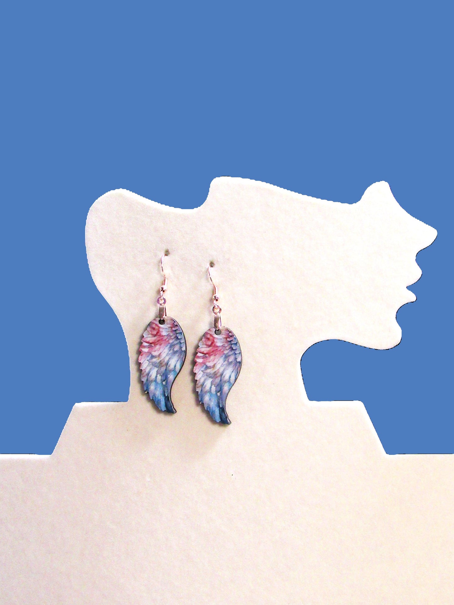 Angel wing shaped sublimated earrings