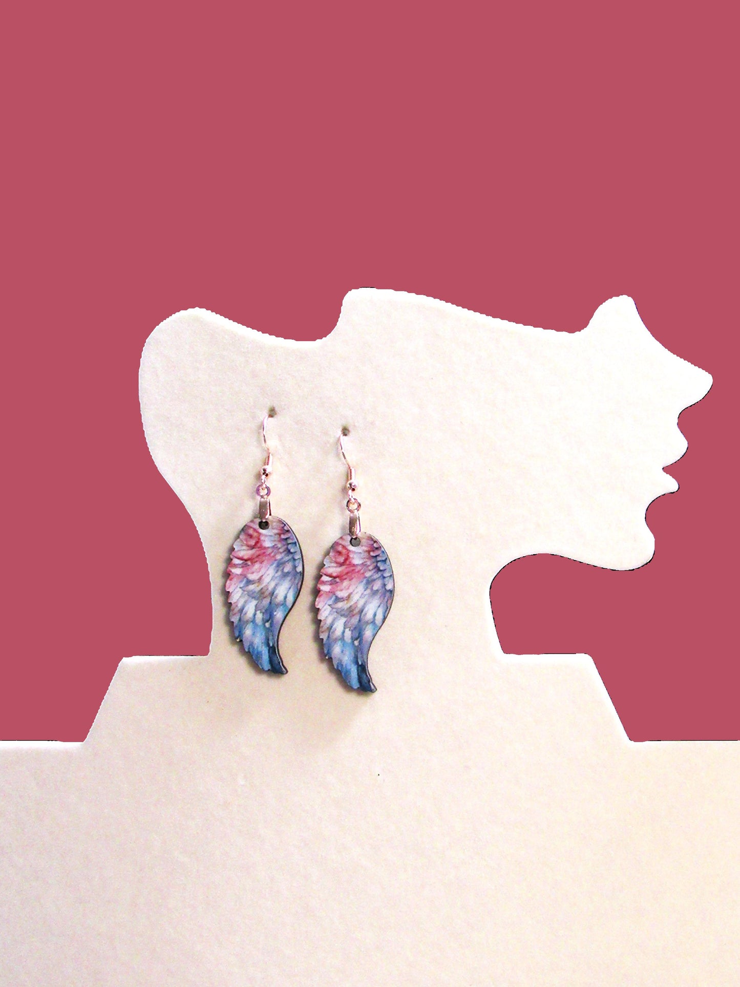 Angel wing shaped sublimated earrings
