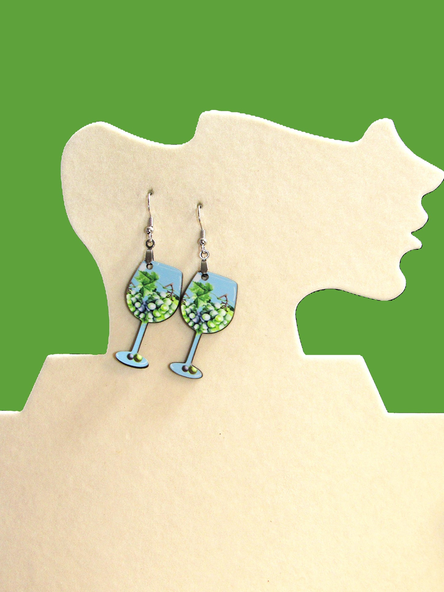 Wine Glass Shaped Sublimated Earrings