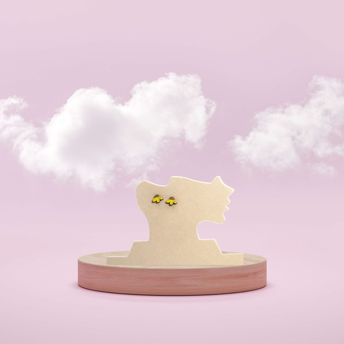 Open Flower Shaped Sublimated Stud Earring