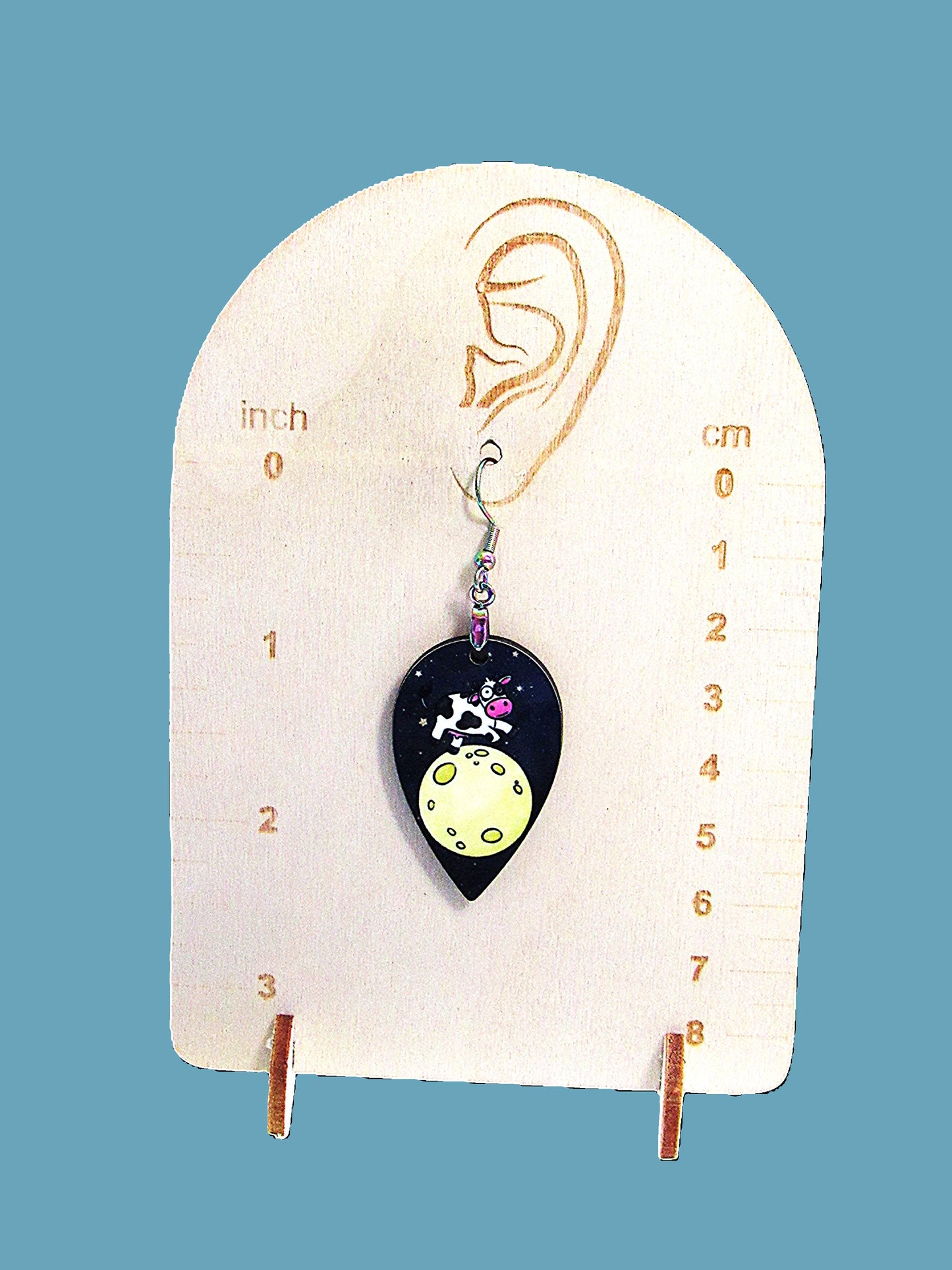 Reverse Teardrop Shaped Sublimated Earrings