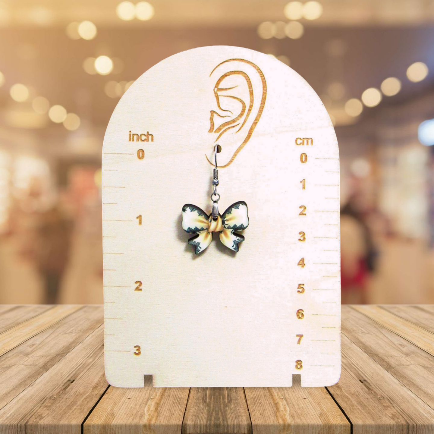 Bow Shaped Sublimated Earrings 1 inch