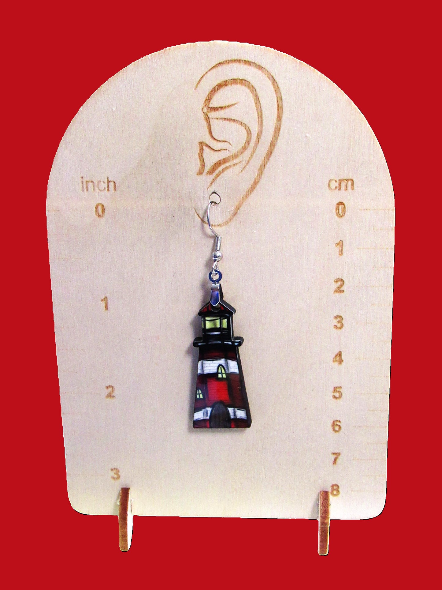 Lighthouse Shaped Sublimated Earrings 1.5 in.