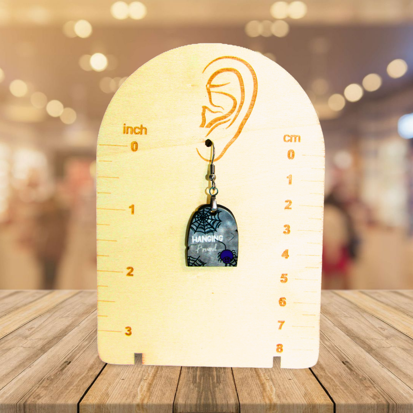 Grave Stone Shaped Sublimated Earrings 1 inch