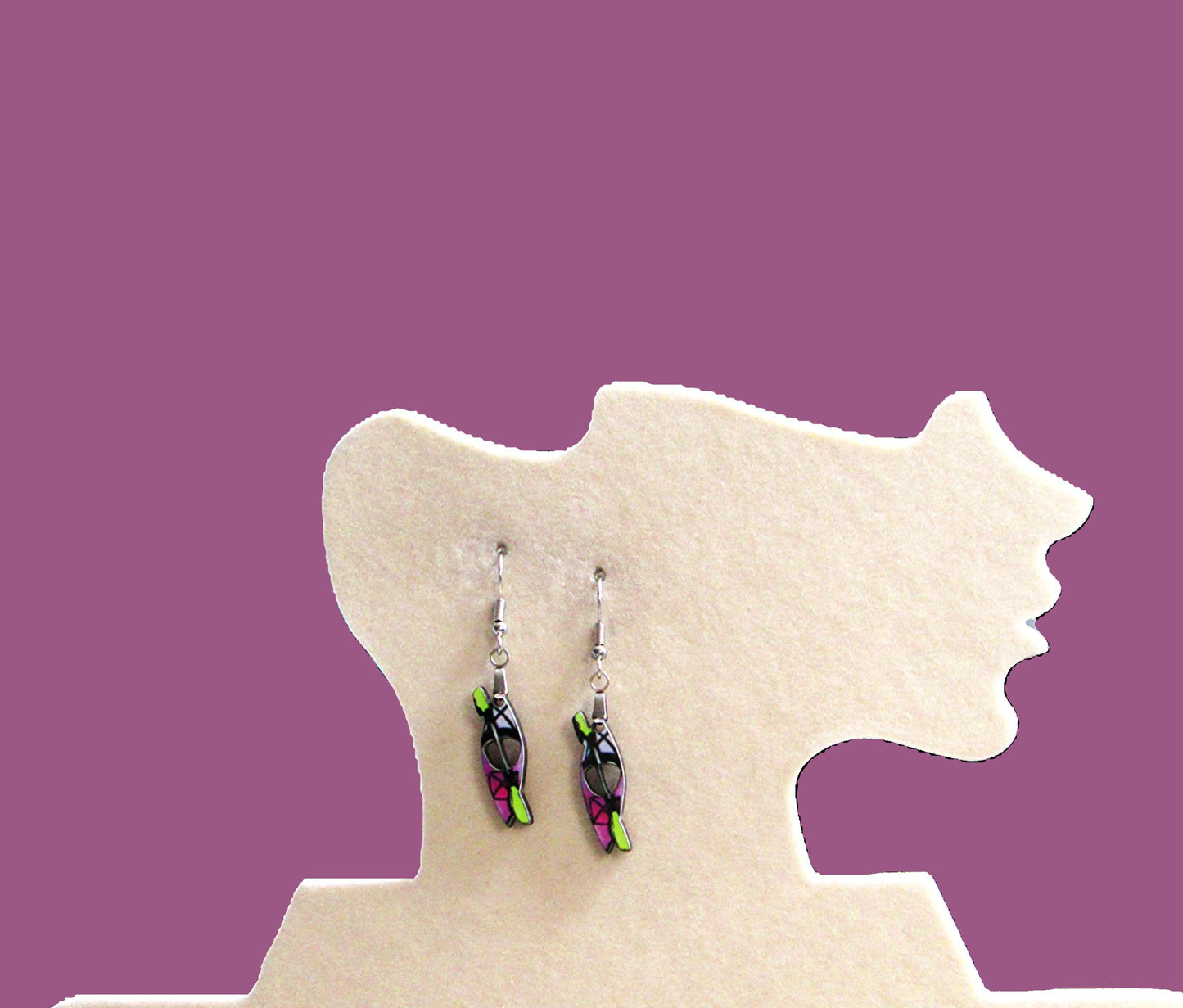 Kayak Shaped Sublimated Earrings