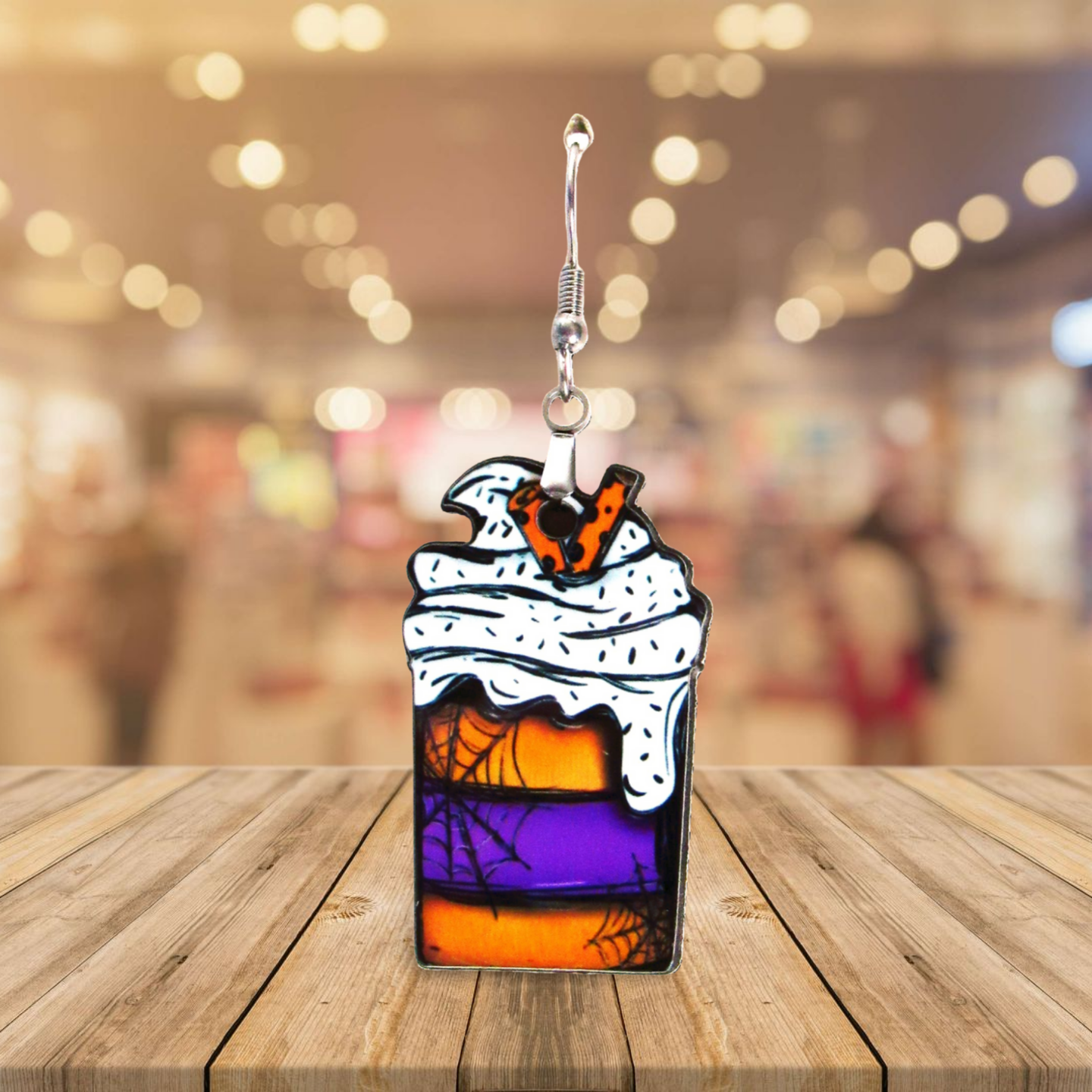Milk Shake Shaped Sublimated Earring