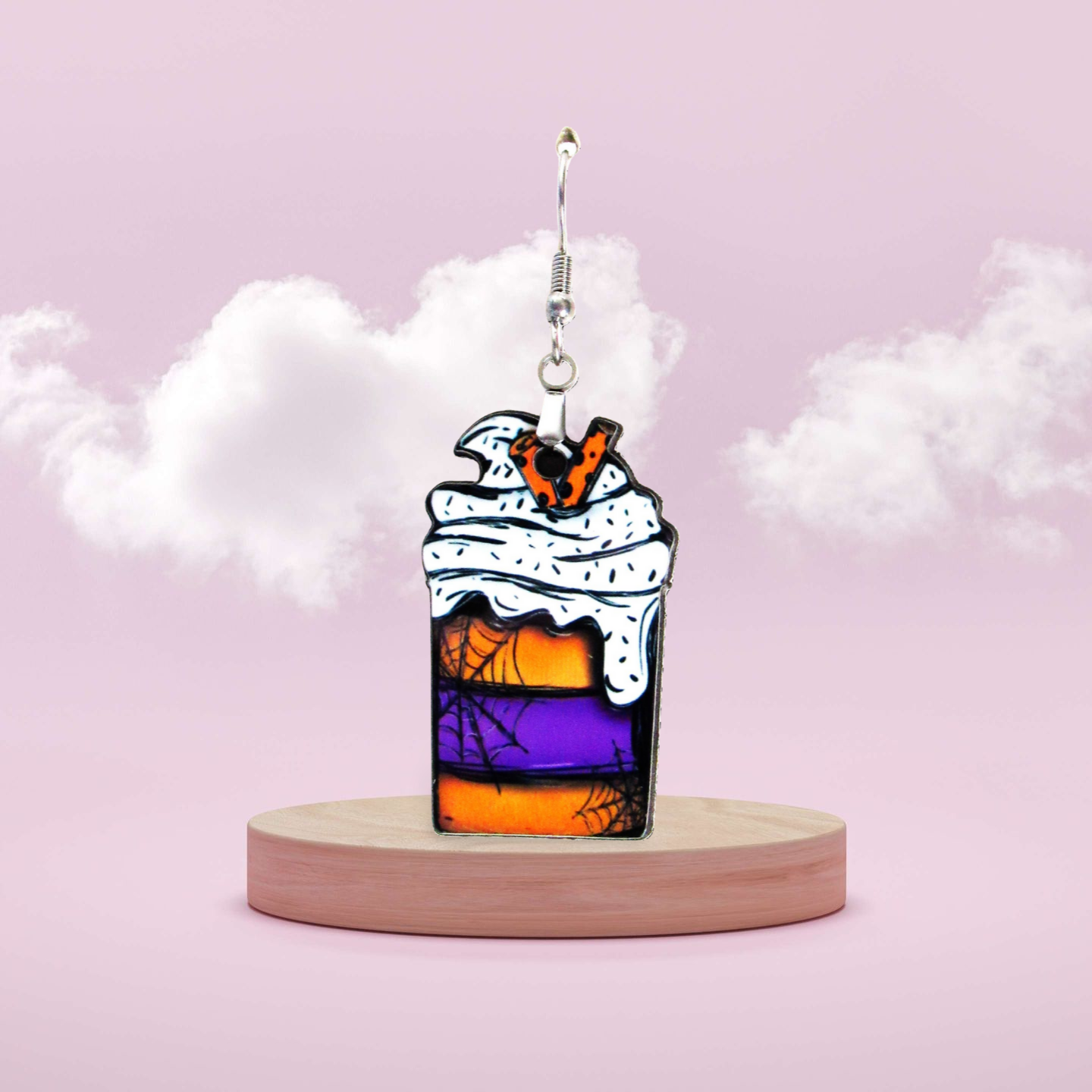 Milk Shake Shaped Sublimated Earring