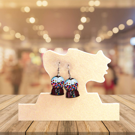 Snow Globe Shaped Sublimated Earrings