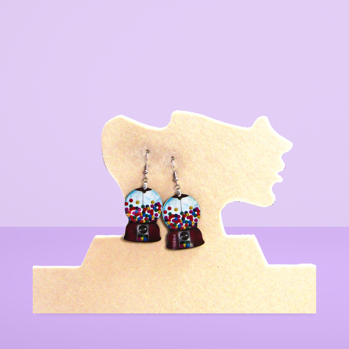 Snow Globe Shaped Sublimated Earrings