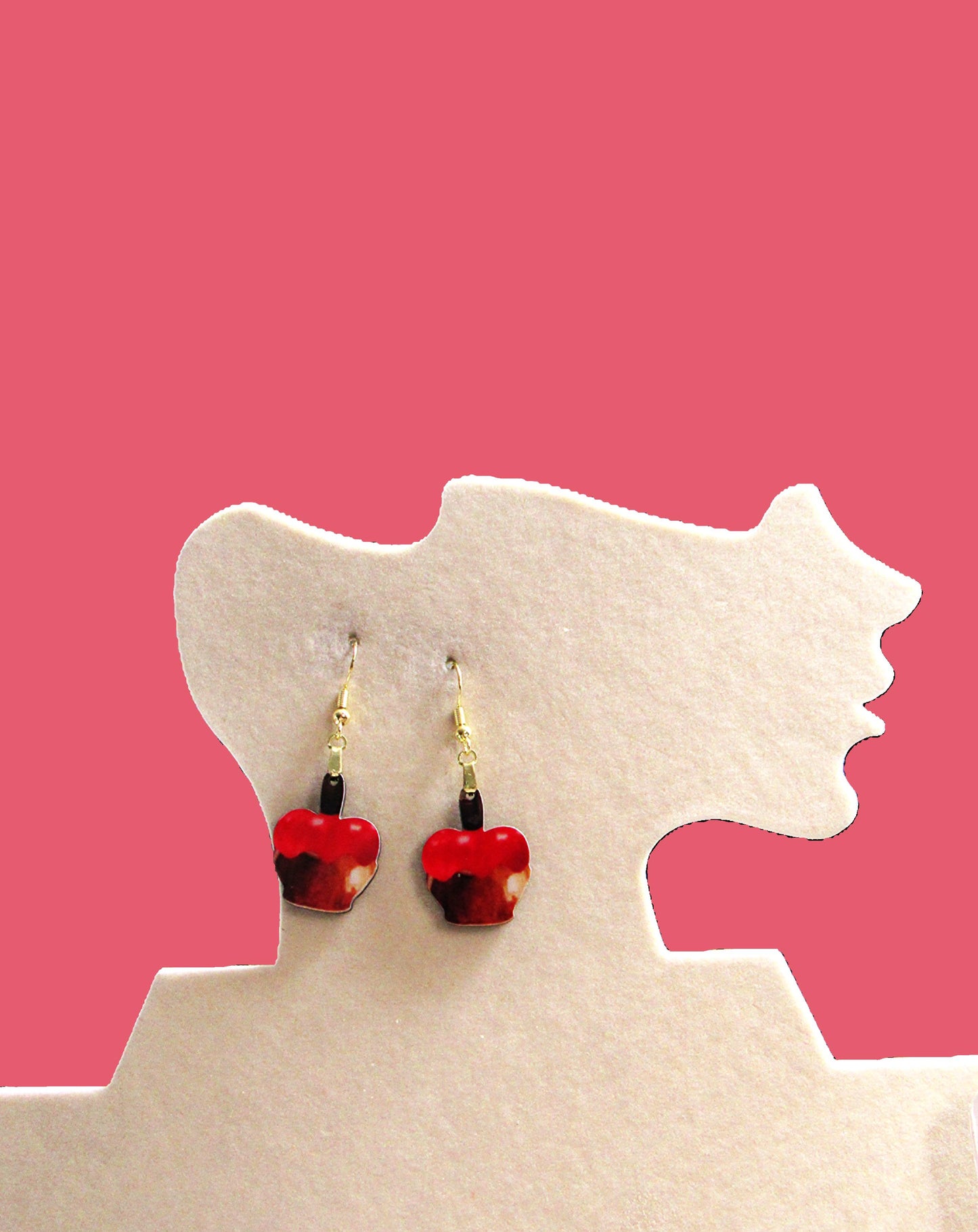 Candy Apple Shaped Sublimated Earrings 1 inch