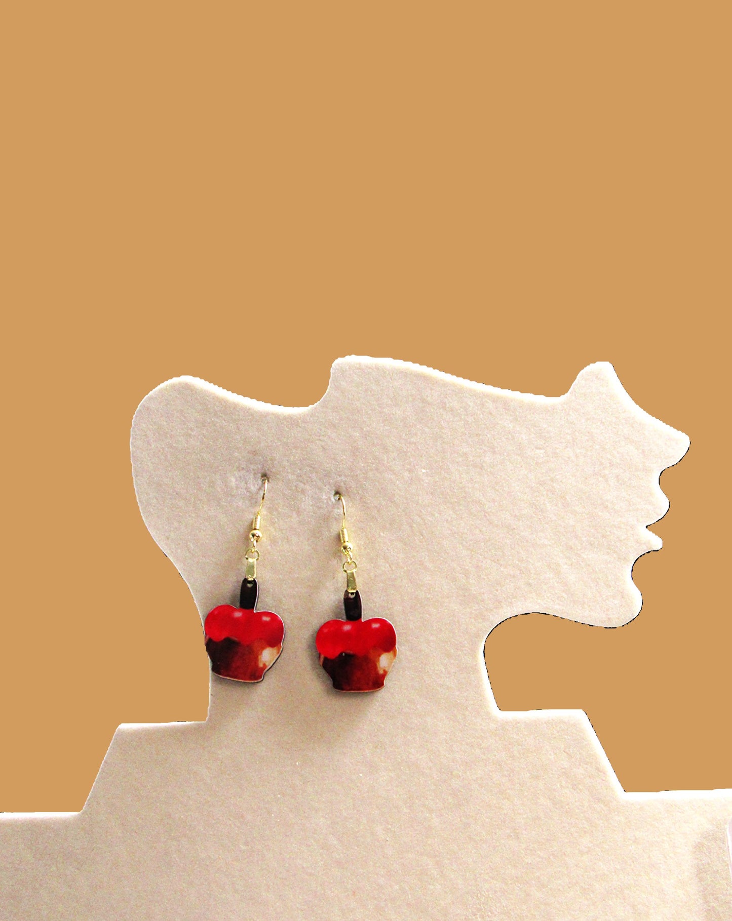 Candy Apple Shaped Sublimated Earrings 1 inch