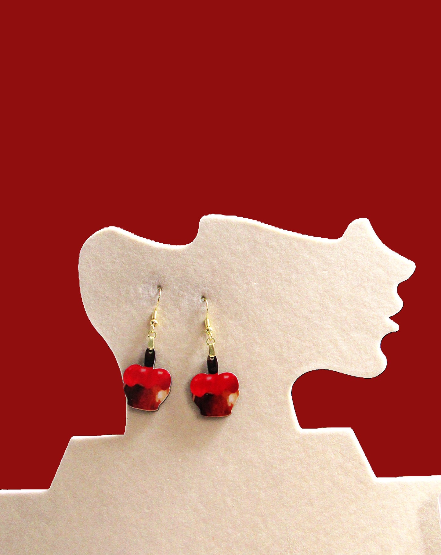 Candy Apple Shaped Sublimated Earrings 1 inch