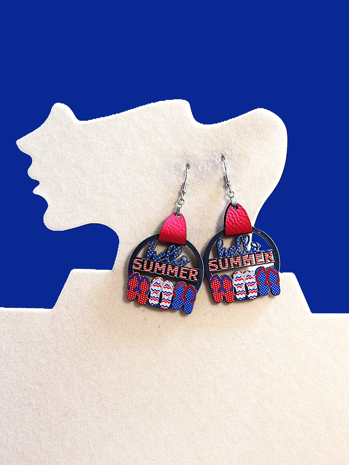 Round Hello Summer Shaped Sublimated Earrings