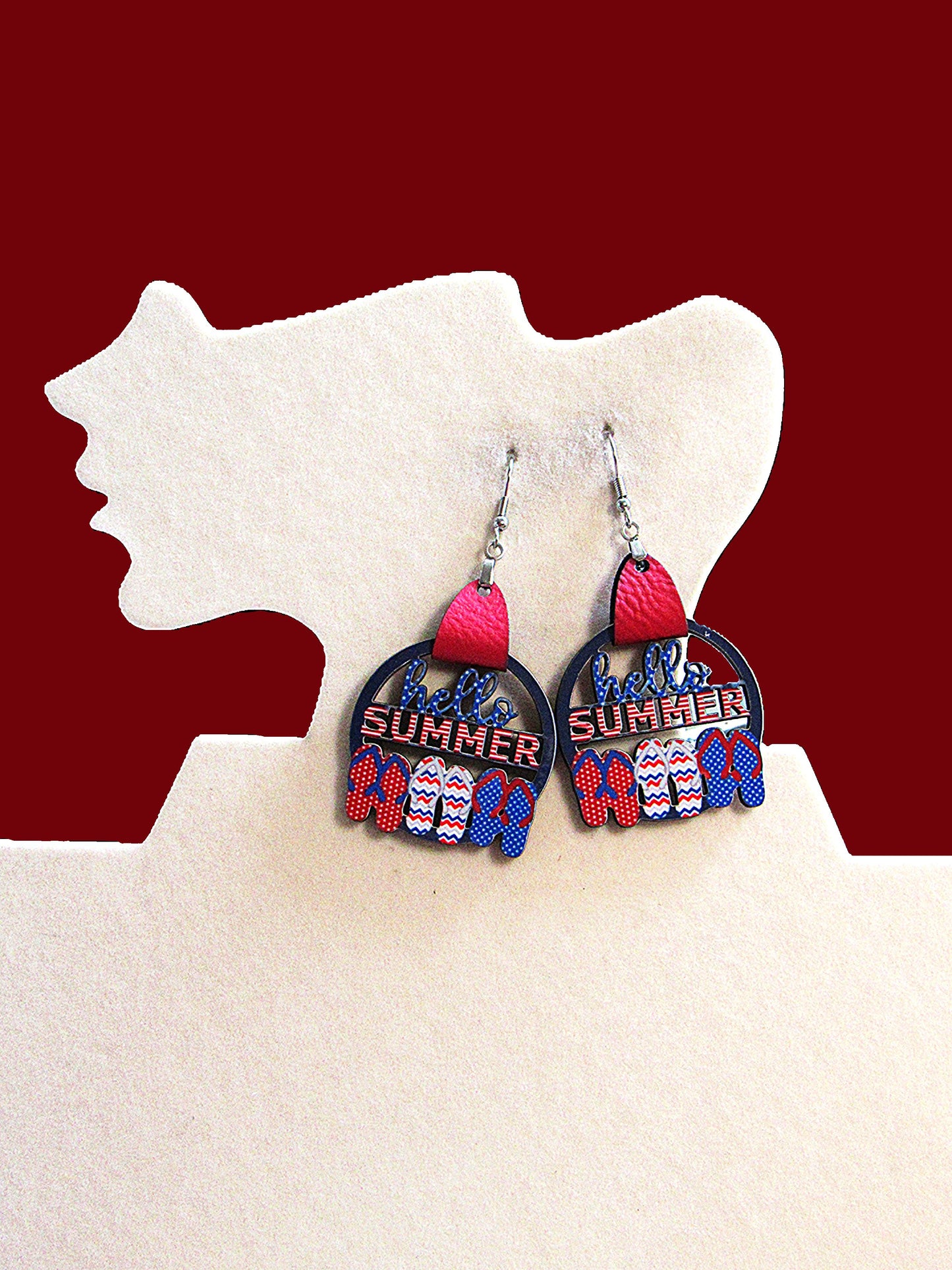 Round Hello Summer Shaped Sublimated Earrings