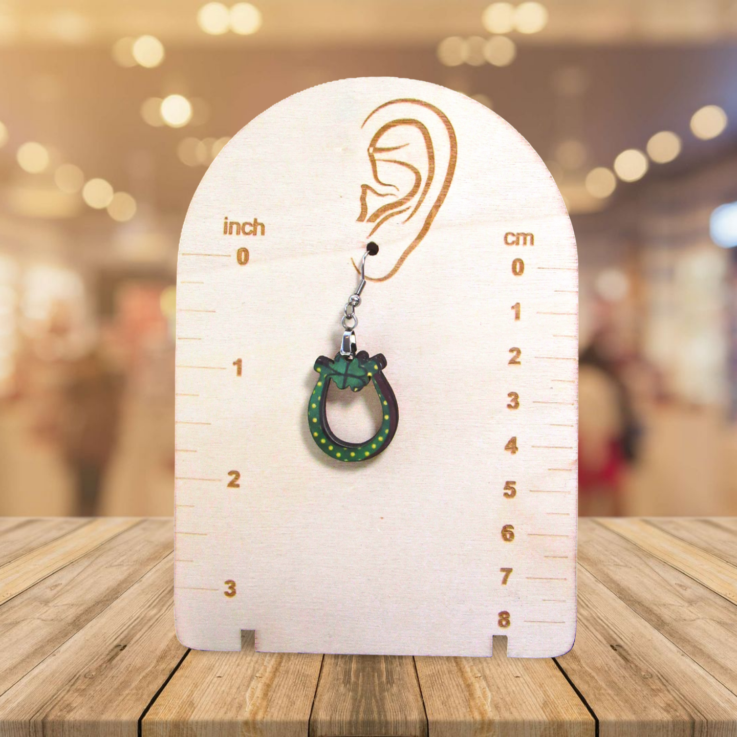 Lucky Horseshoe Shaped Sublimated Earrings 1 inch