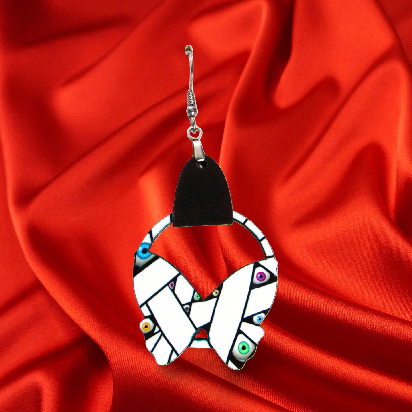 Round Butterfly Shaped Sublimated Earring 1.5 inch