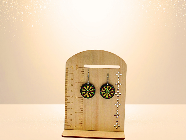 MDF-Round Shaped Sublimated 1 inch Earrings Dart Board