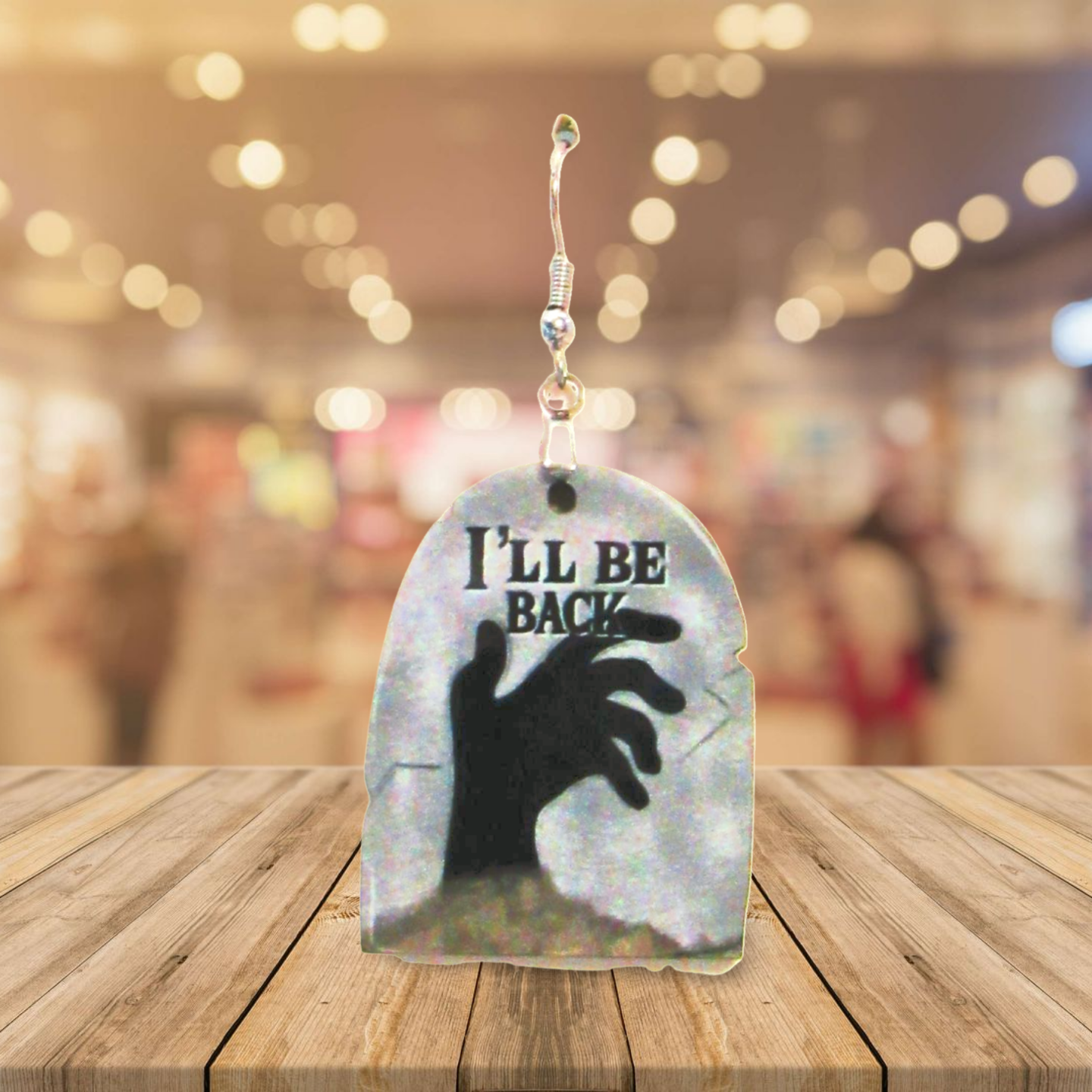 Grave Stone Shaped Sublimated Earrings 1.5 inch