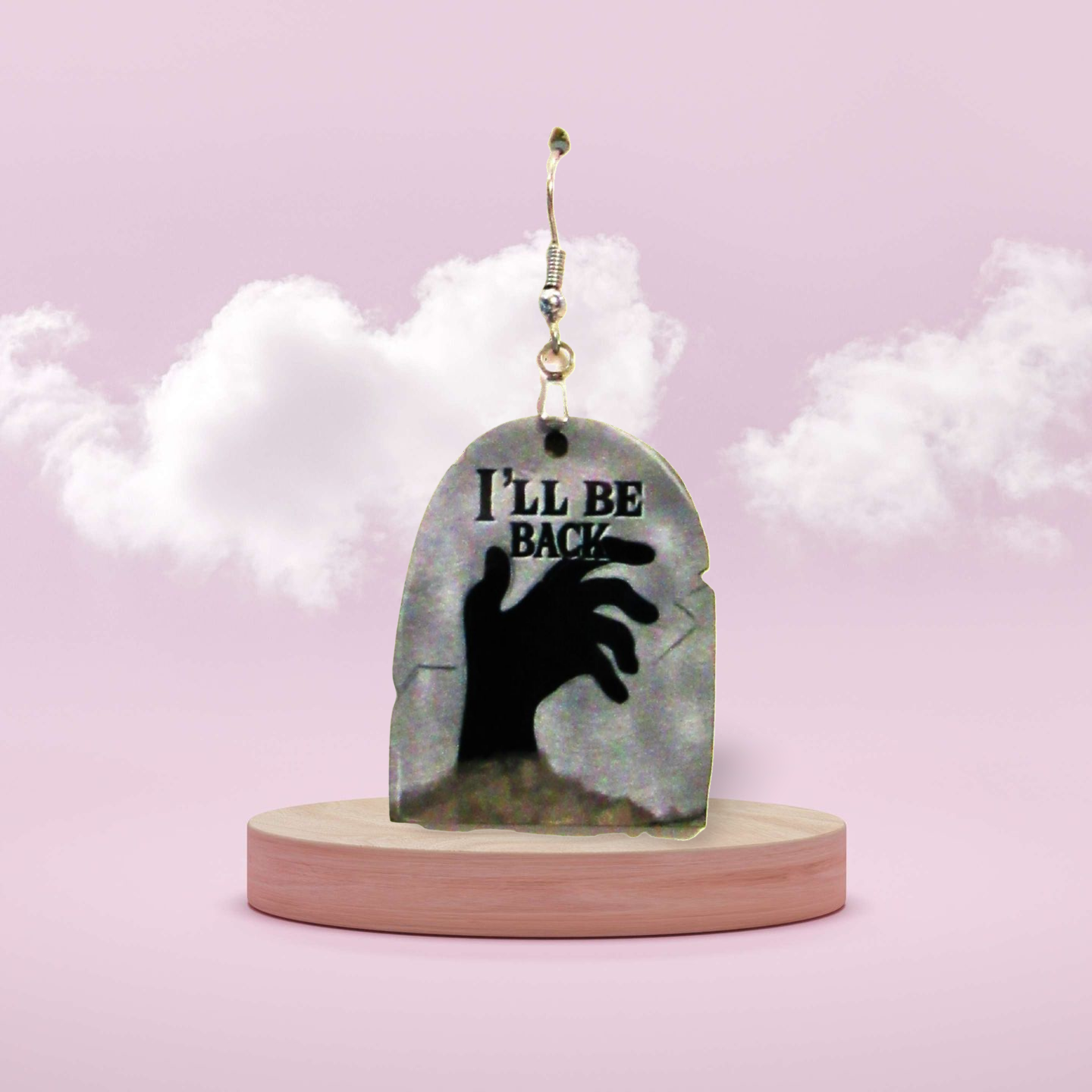 Grave Stone Shaped Sublimated Earrings 1.5 inch