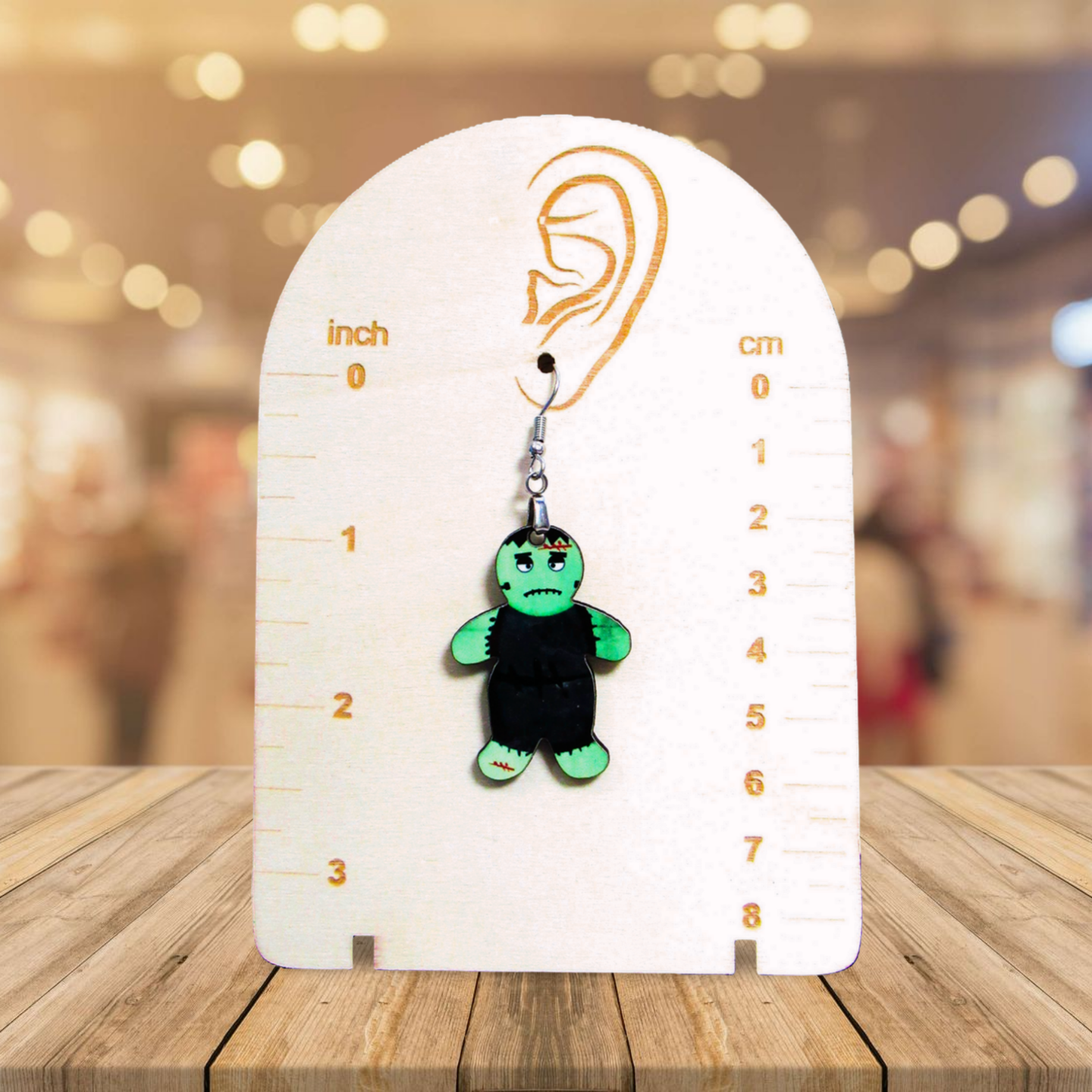 Fluffy Monster Shaped Sublimated Earrings 1.5 inch