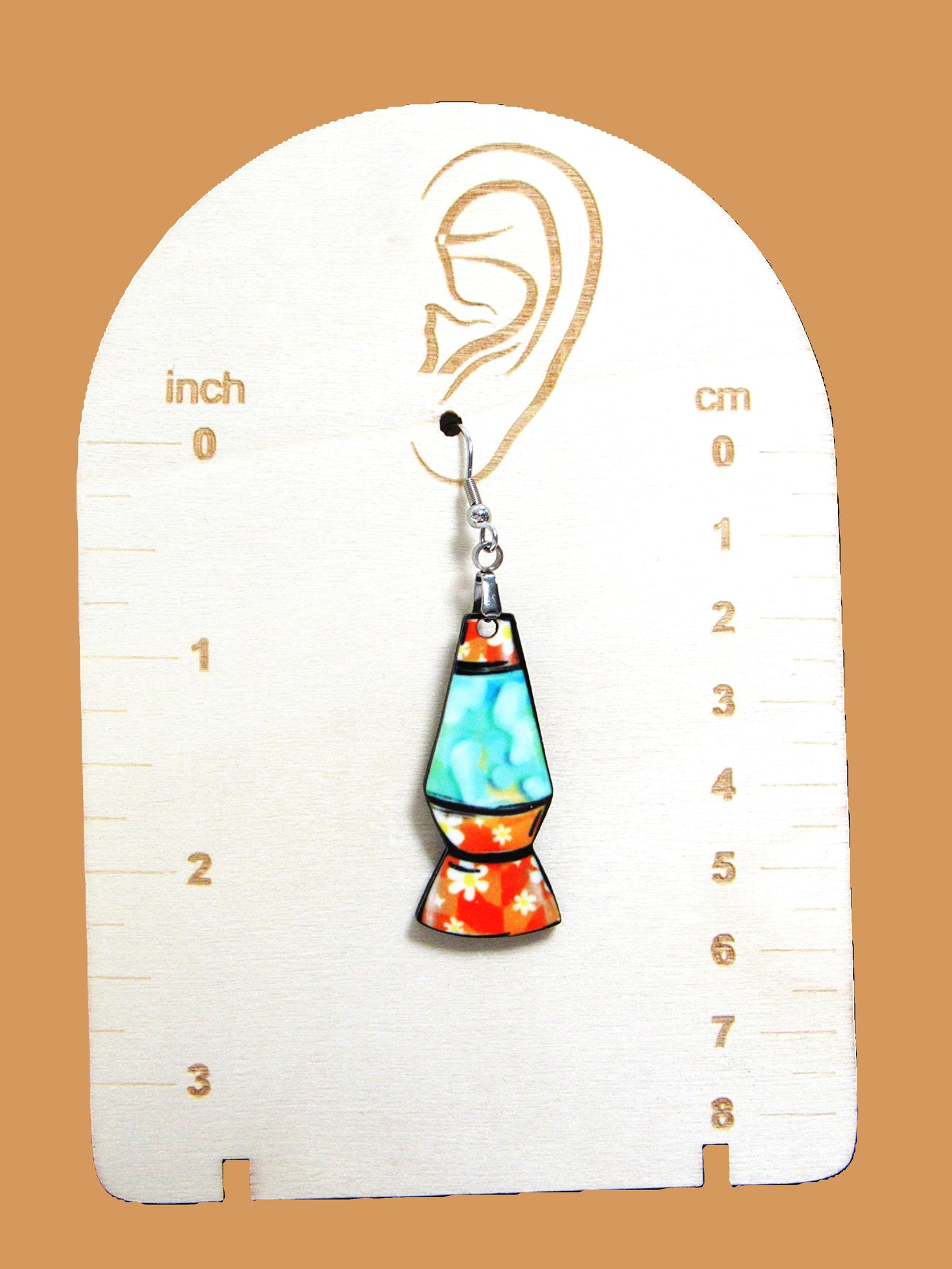 Lava Lamp Shaped Sublimated Earring 1.5 in.